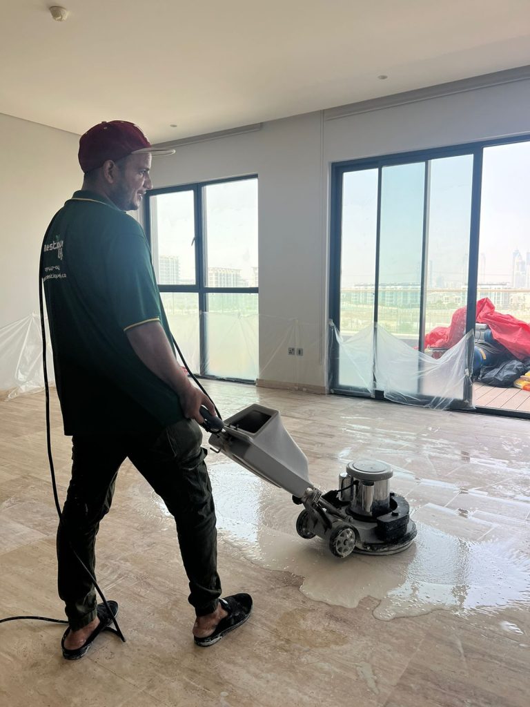 Professional marble polishing services in Dubai restoring marble floor shine