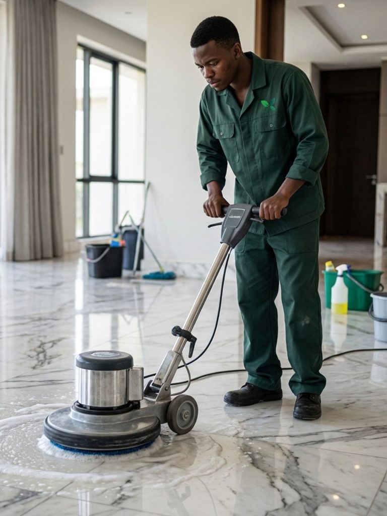 Professional marble floor polishing service in Dubai
